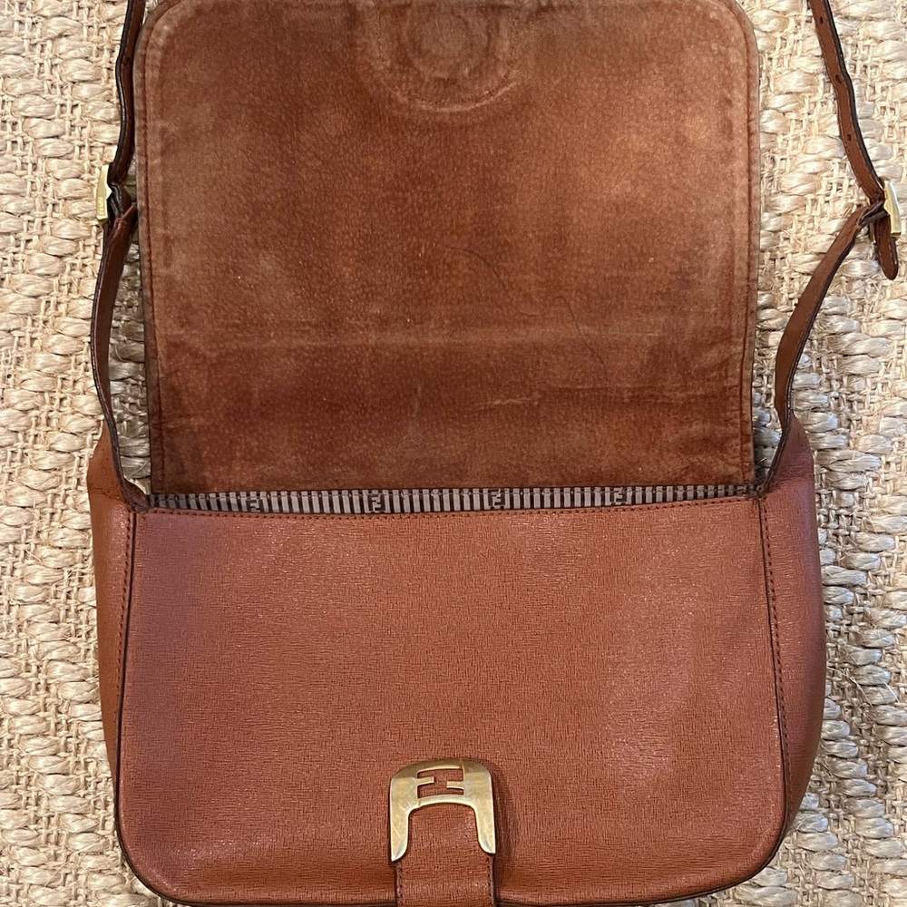 Fendi Cognac Leather Chameleon Satchel Bag - Picture 4 of 16